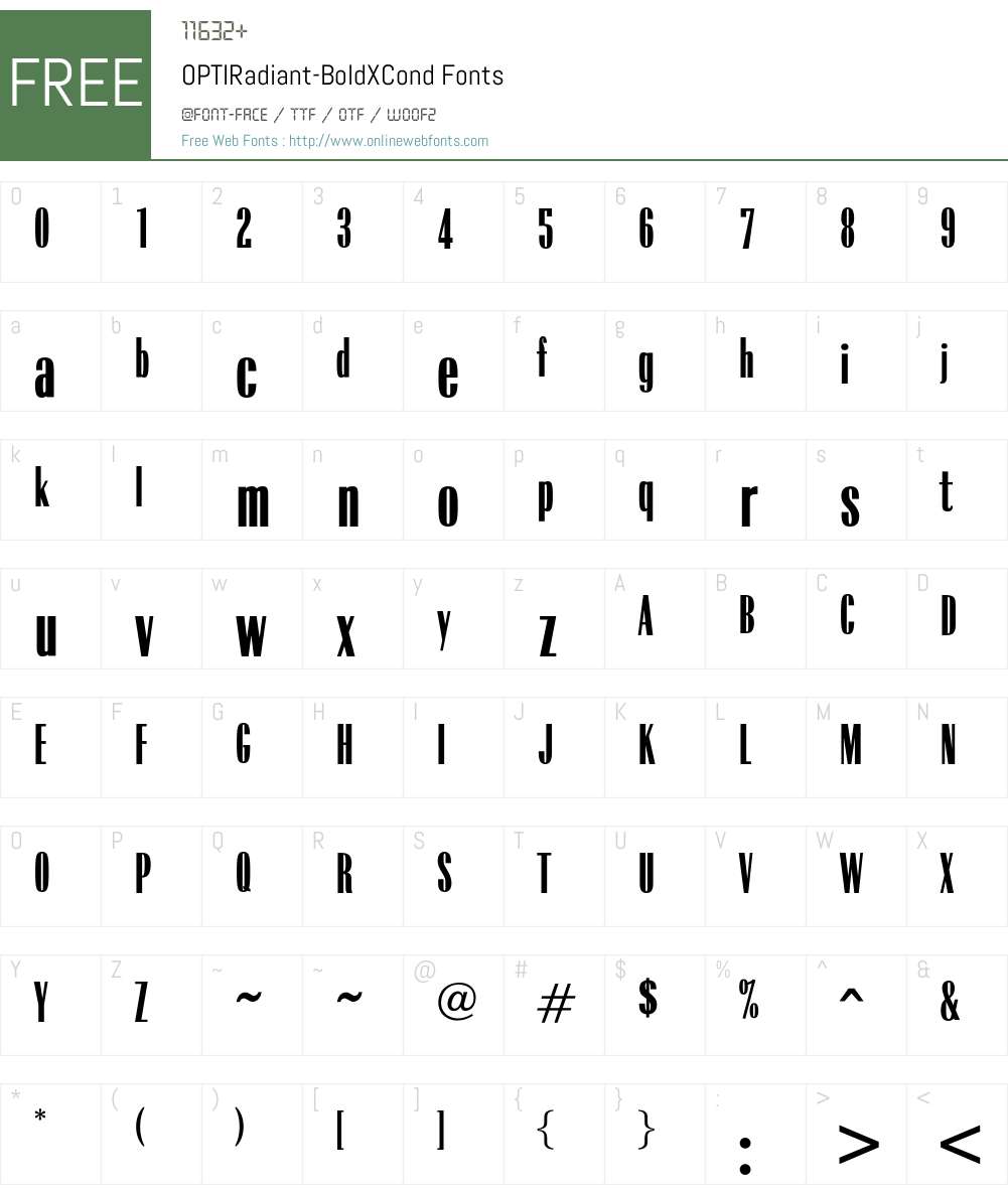 OPTIRadiant Font Screenshots