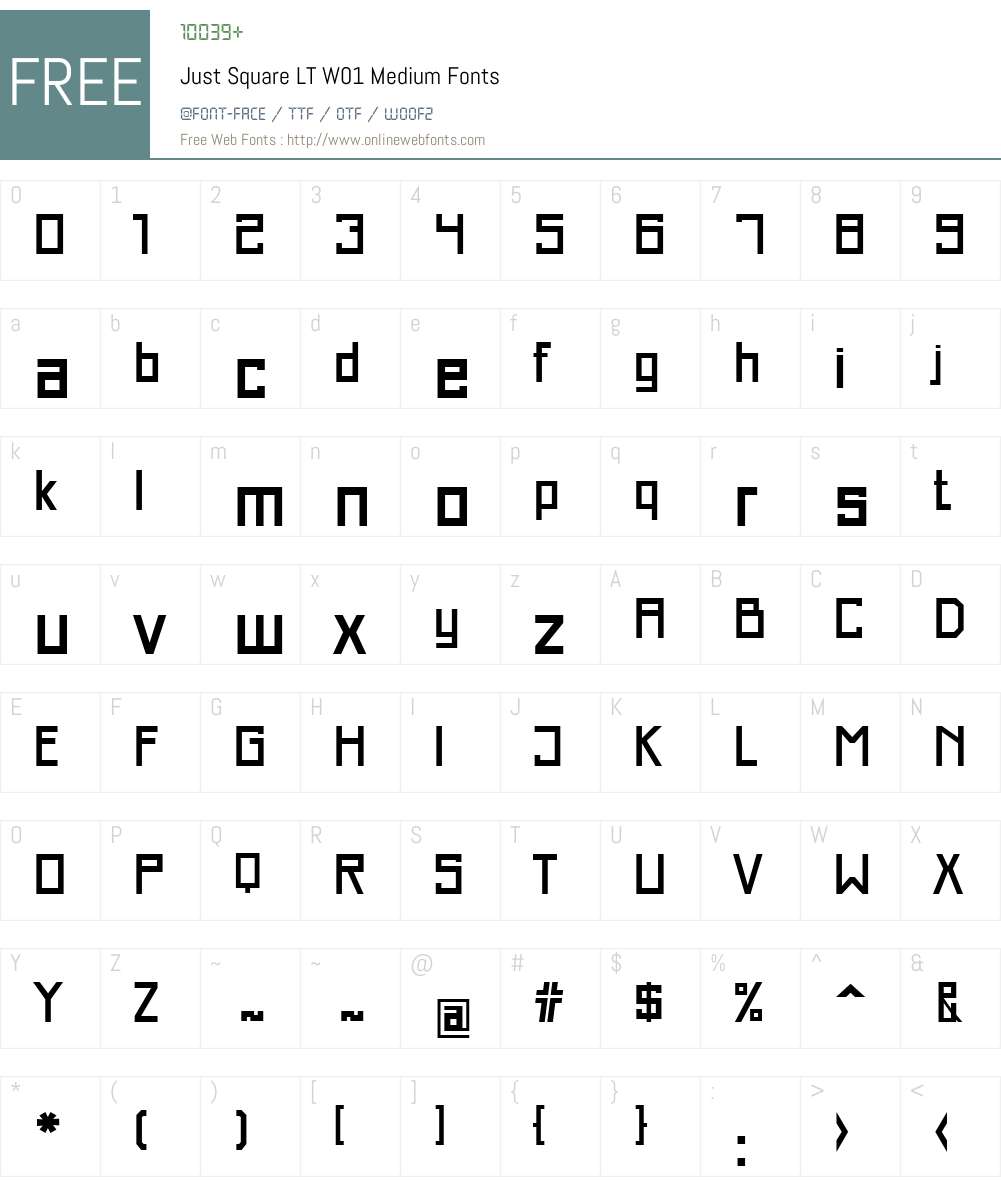 JustSquareLTW01-Medium Font Screenshots