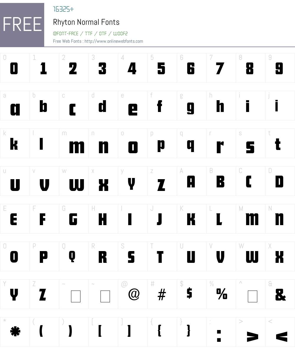 Rhyton Font Screenshots