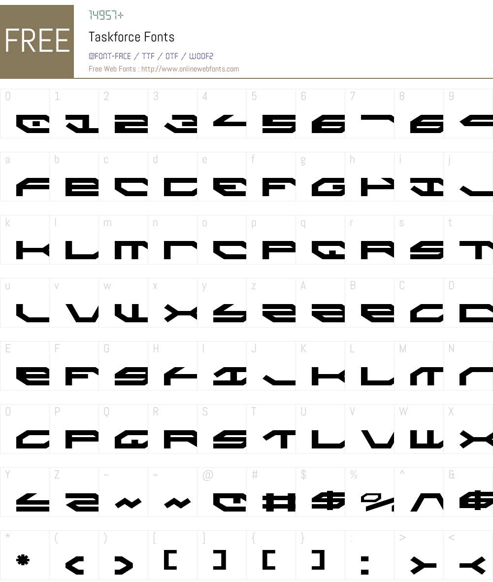 Taskforce Font Screenshots