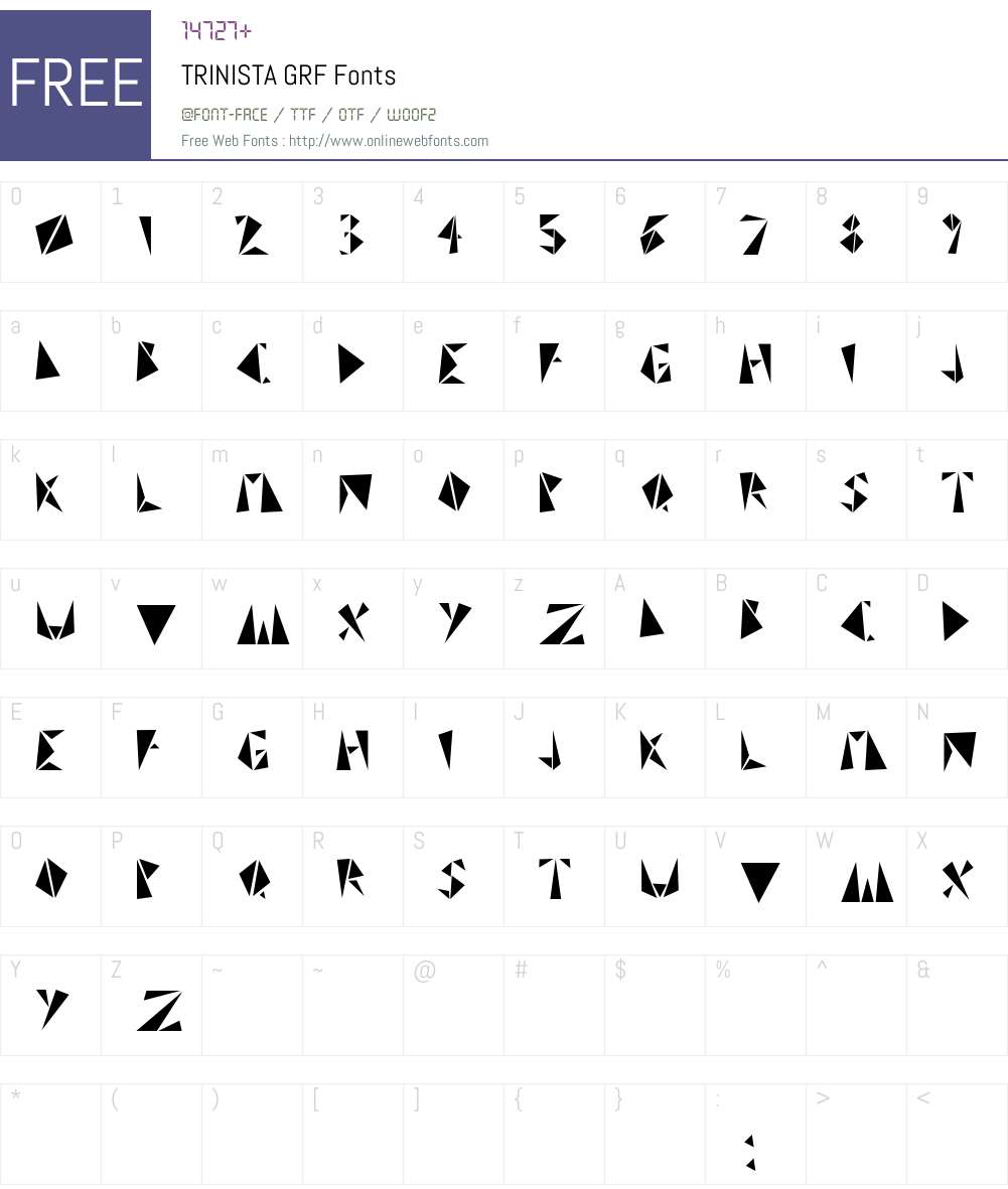 TRINISTA GRF Font Screenshots