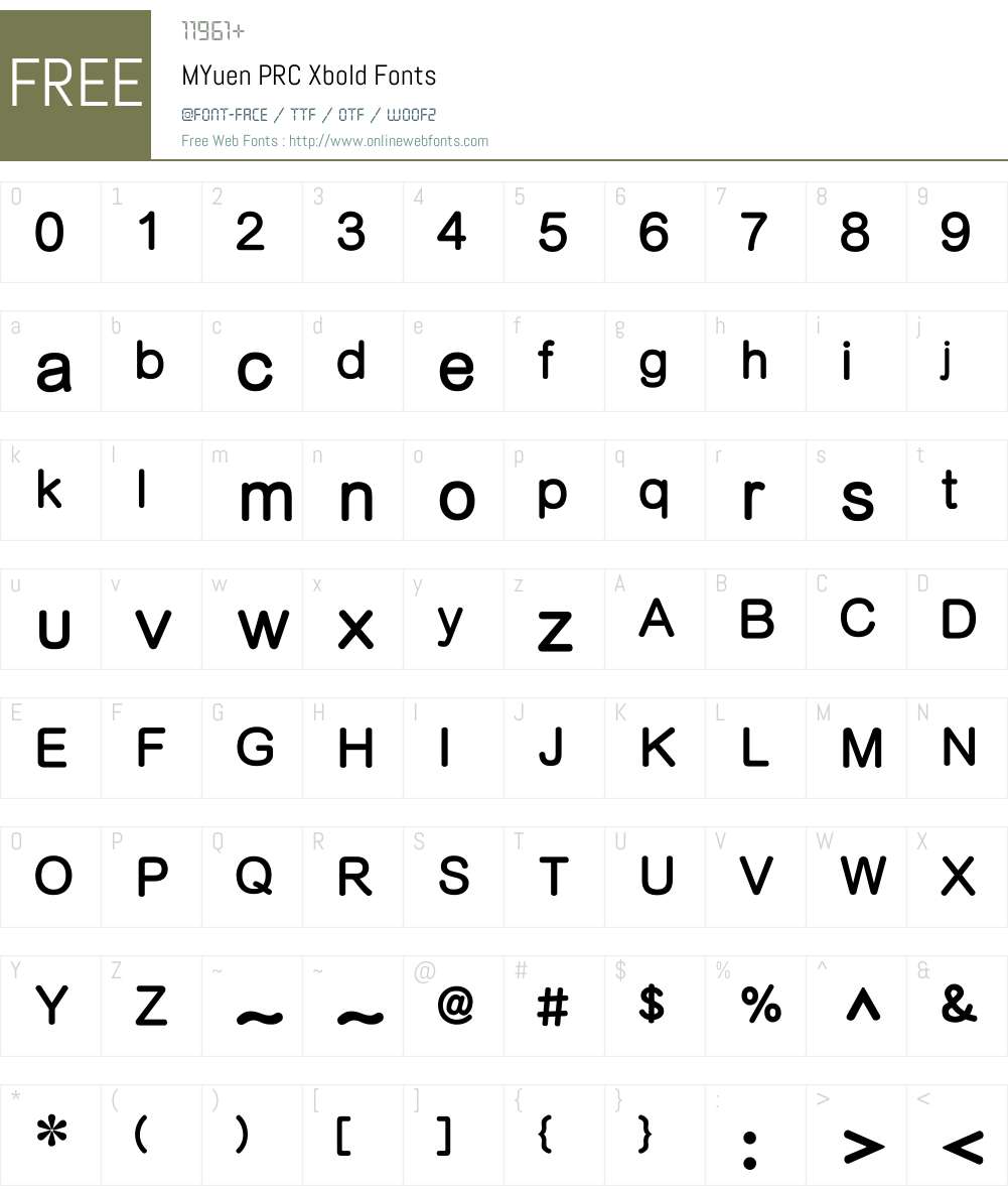 M Yuen PRC Font Screenshots