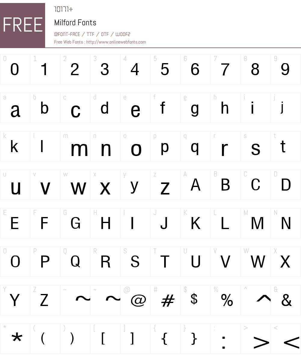 Milford Font Screenshots