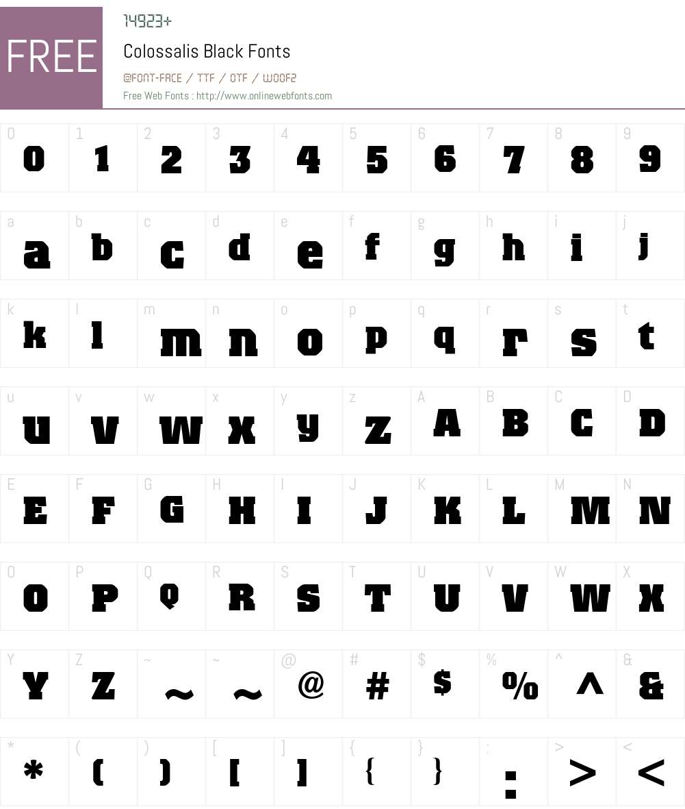 Colossalis BQ Font Screenshots