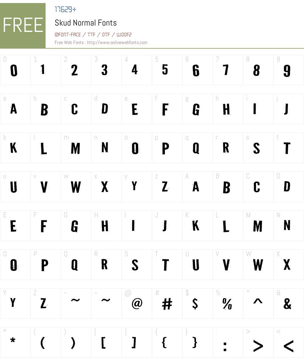 Skud Font Screenshots