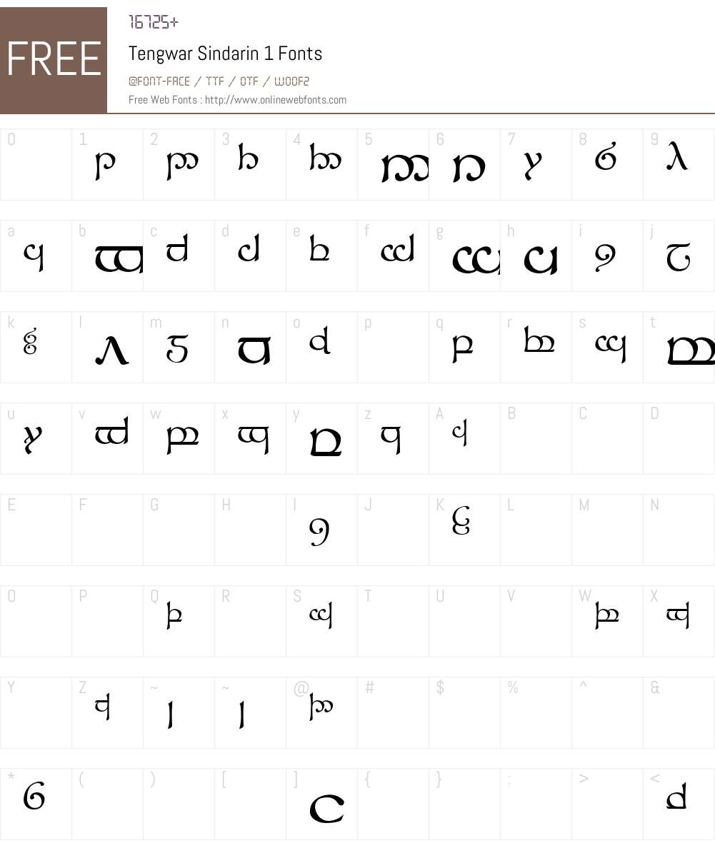 Tengwar Sindarin-1 Font Screenshots