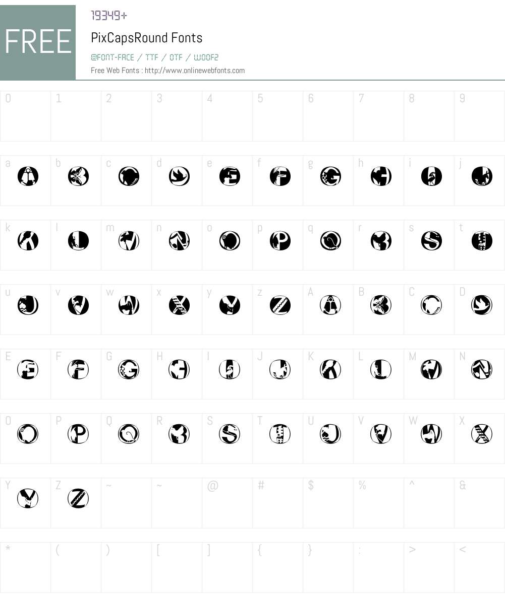 PixCapsRound Font Screenshots