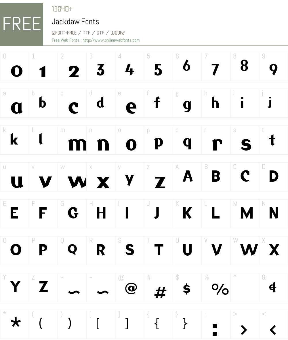 Jackdaw Font Screenshots