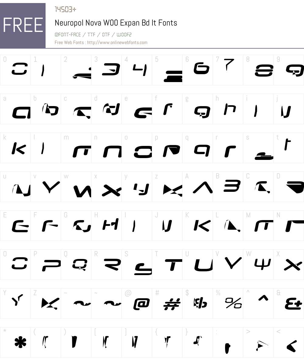 NeuropolNovaW00-ExpanBoldIt Font Screenshots