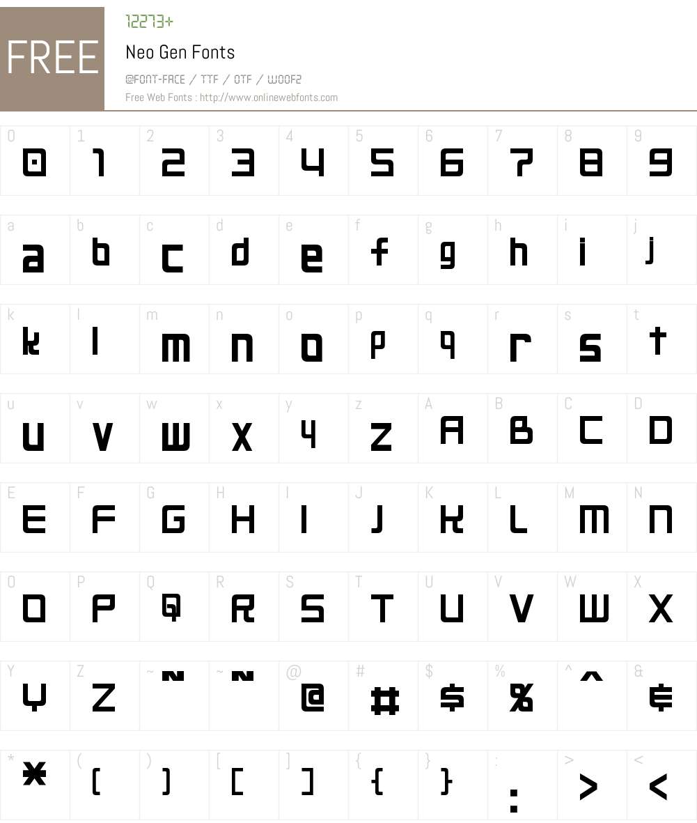Neo Gen Font Screenshots