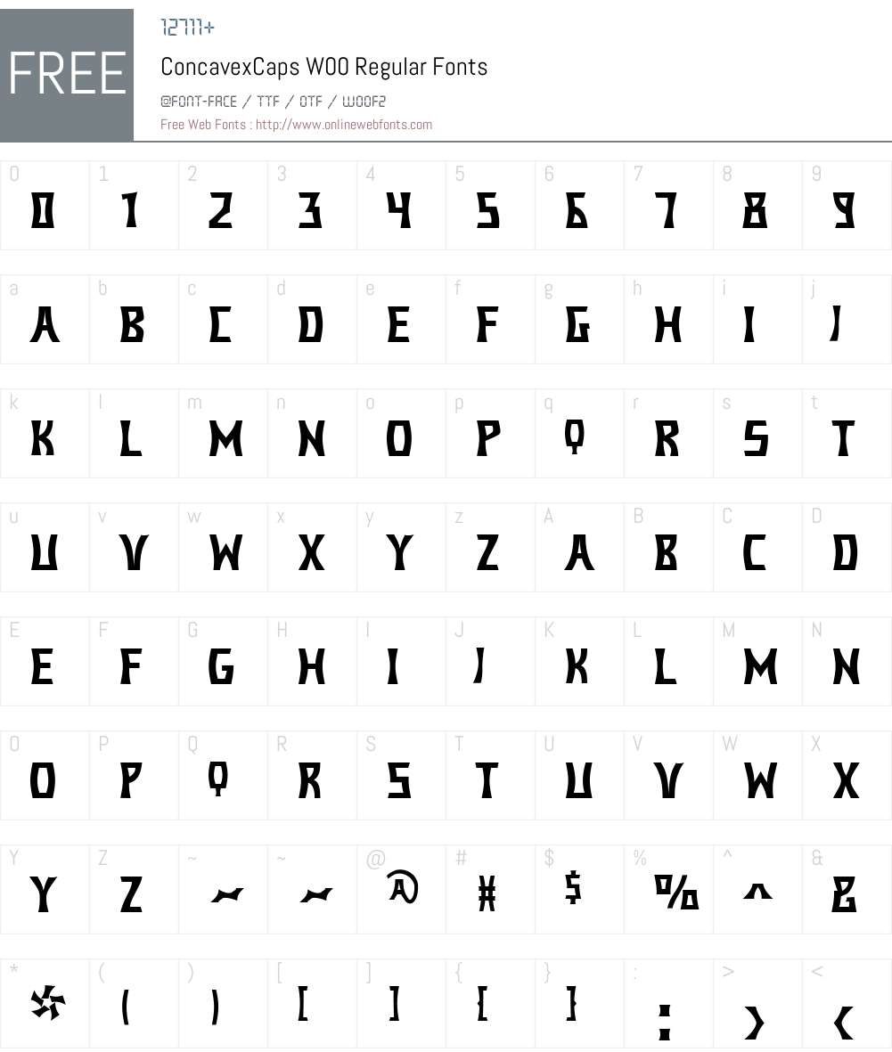 ConcavexCapsW00-Regular Font Screenshots