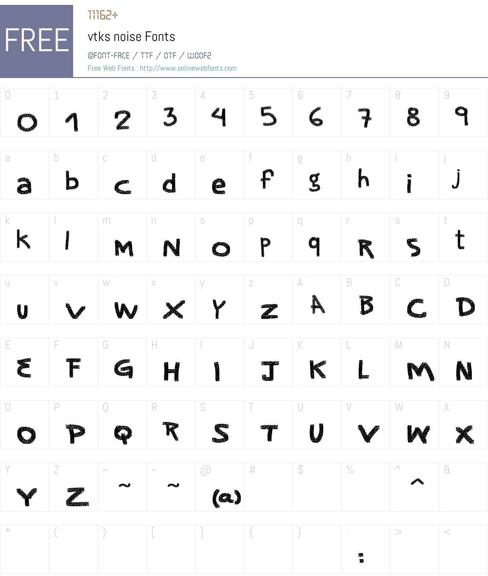 vtks noise Font Screenshots