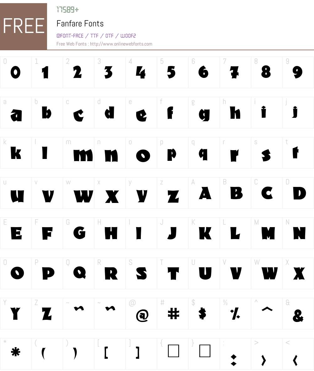 Fanfare Font Screenshots