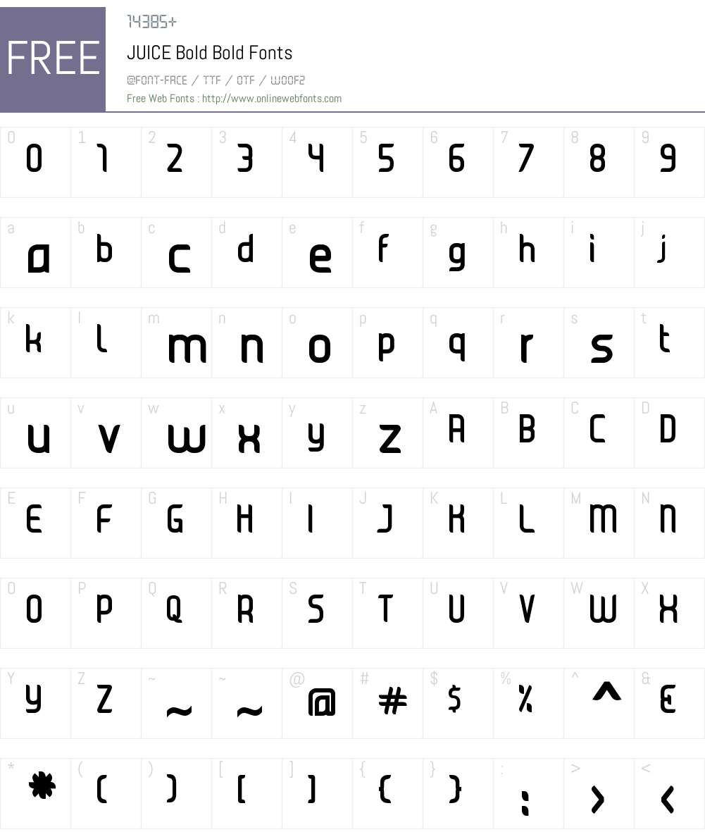 JUICE Bold Font Screenshots