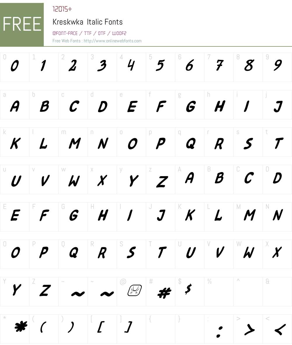 Kreskwka Font Screenshots