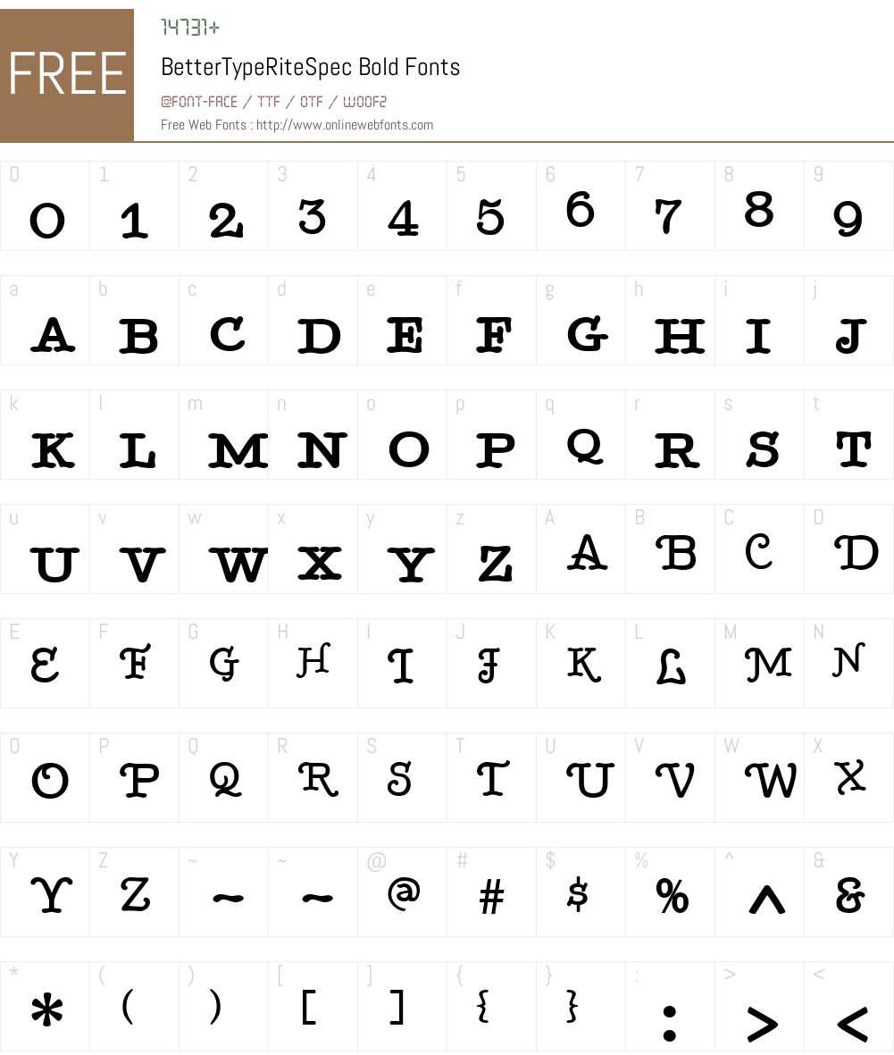 BetterTypeRiteSpec Font Screenshots