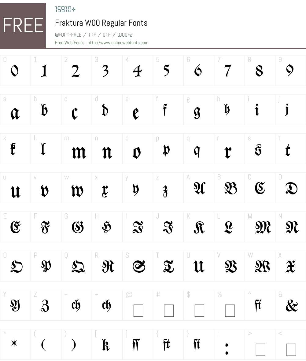 Fraktura Font Screenshots