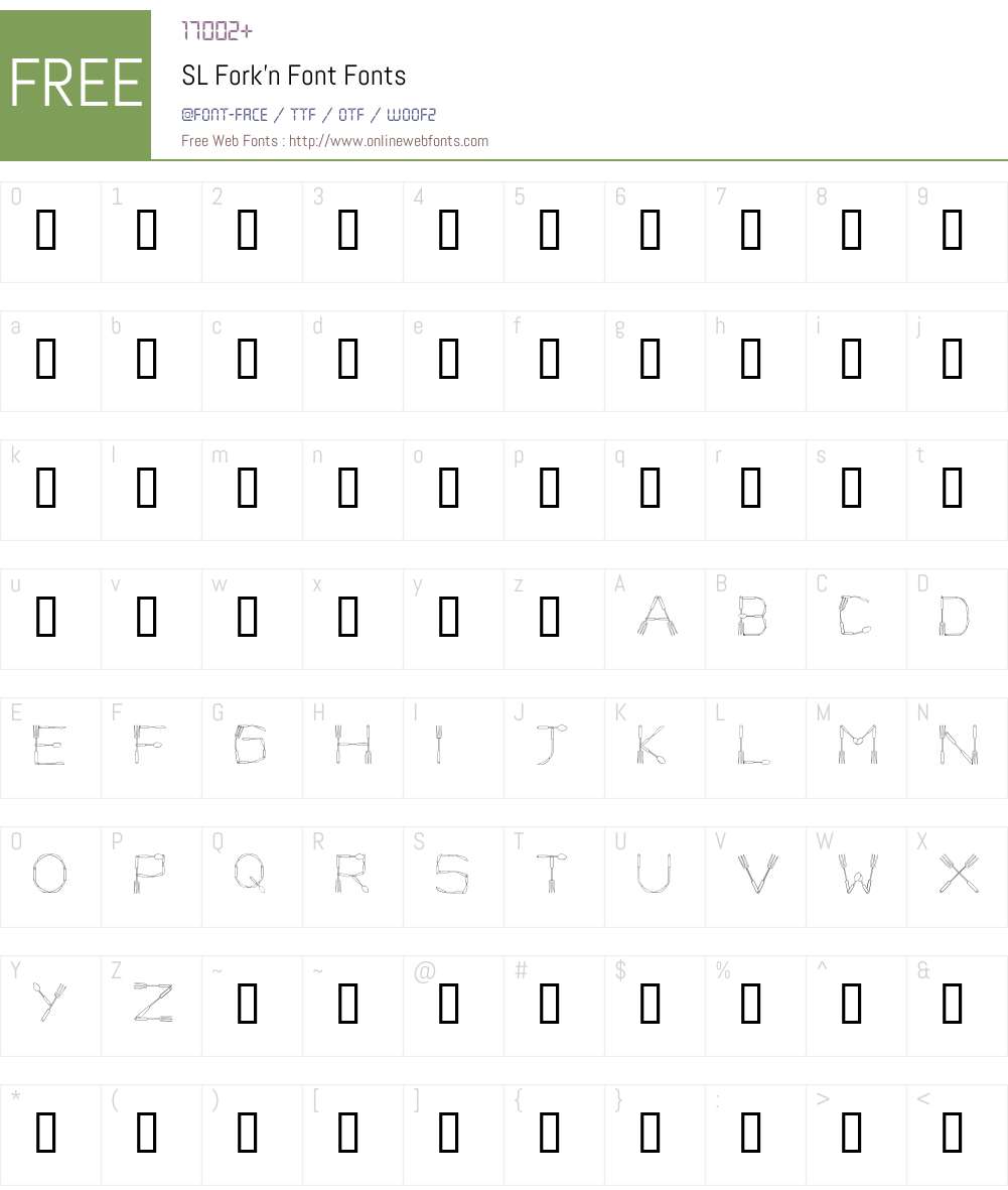 SL Fork'n Font Font Screenshots
