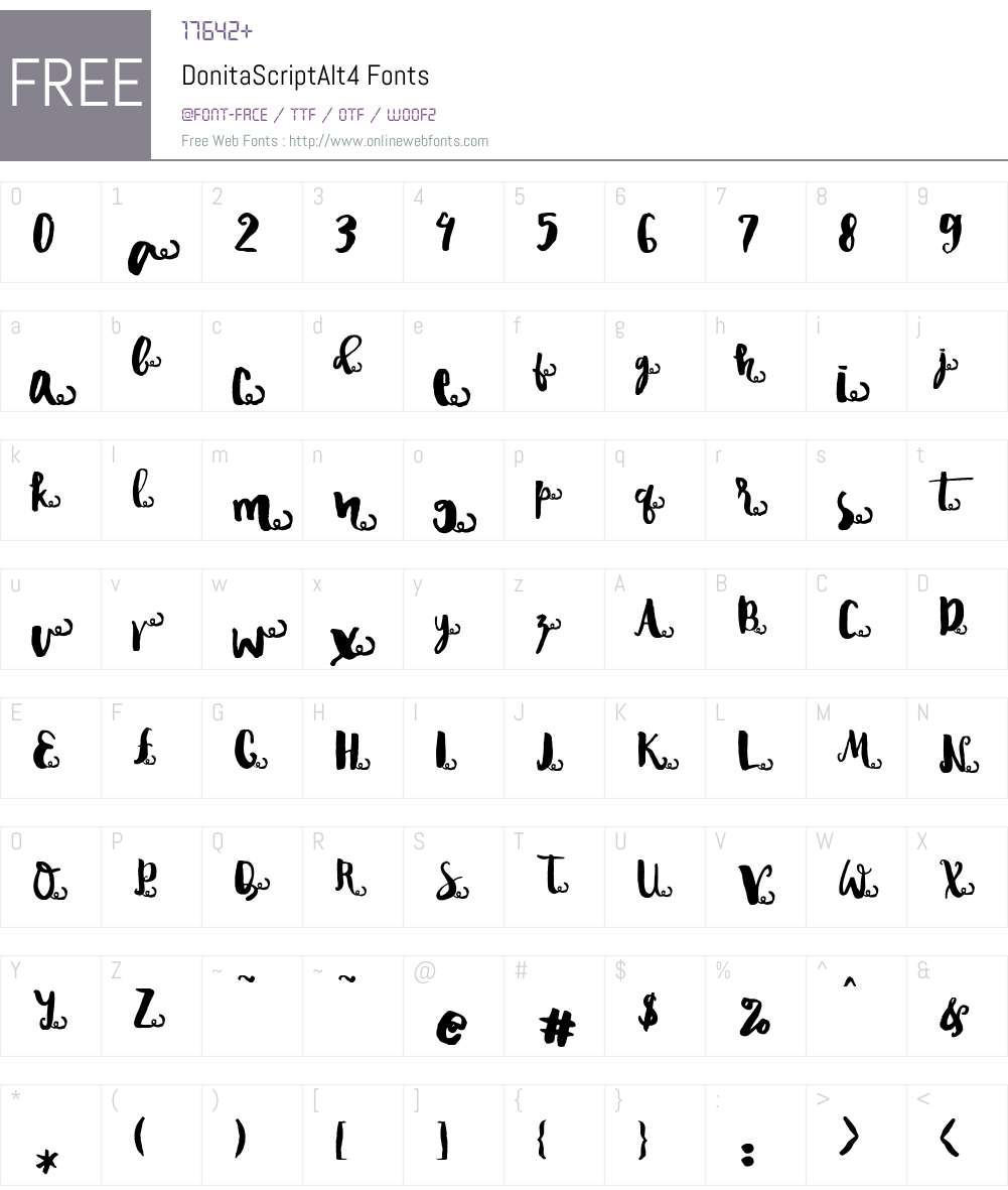 DonitaScriptAlt4 Font Screenshots