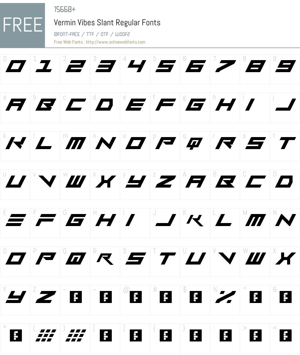 Vermin Vibes Slant Font Screenshots