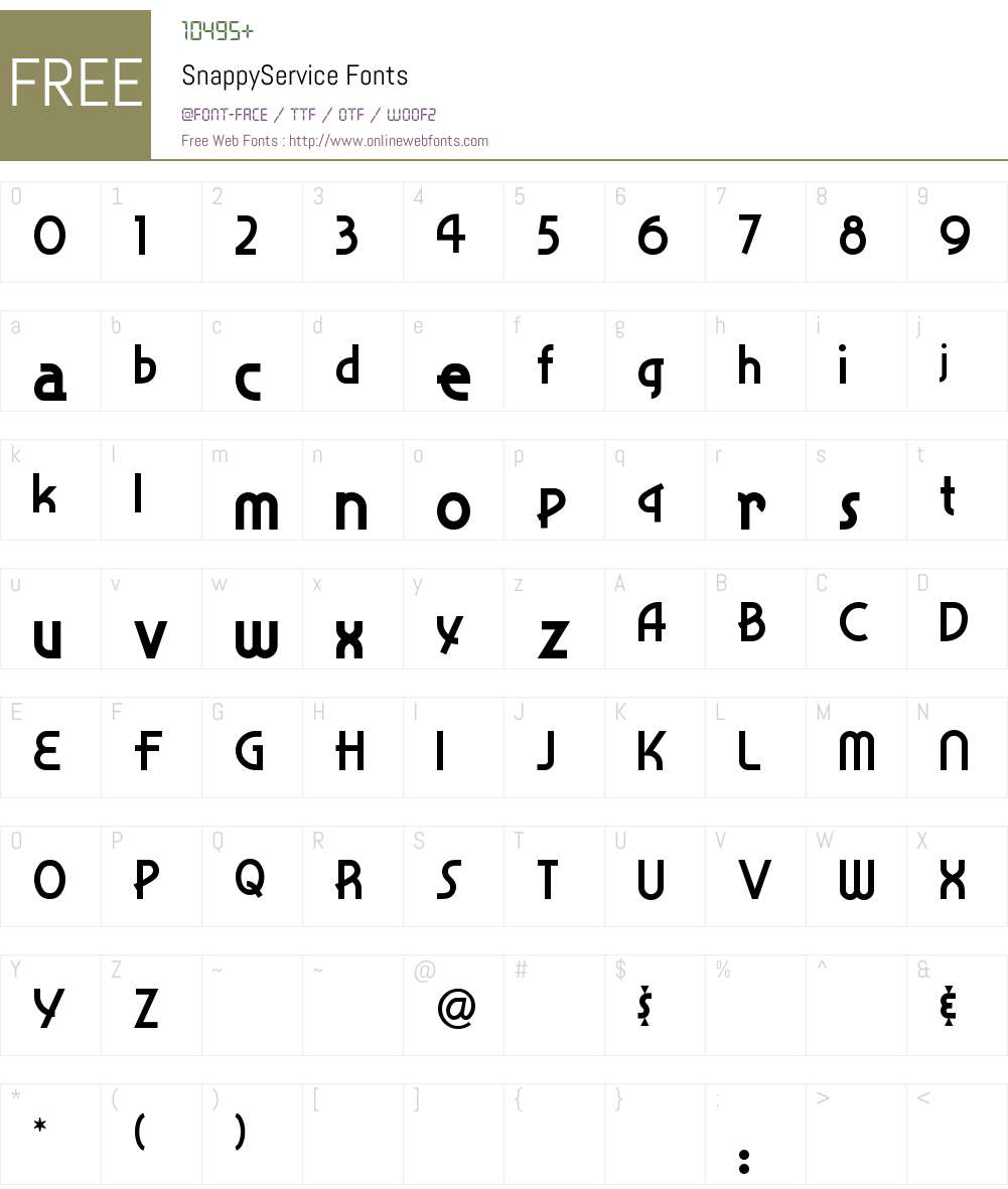 SnappyService Font Screenshots