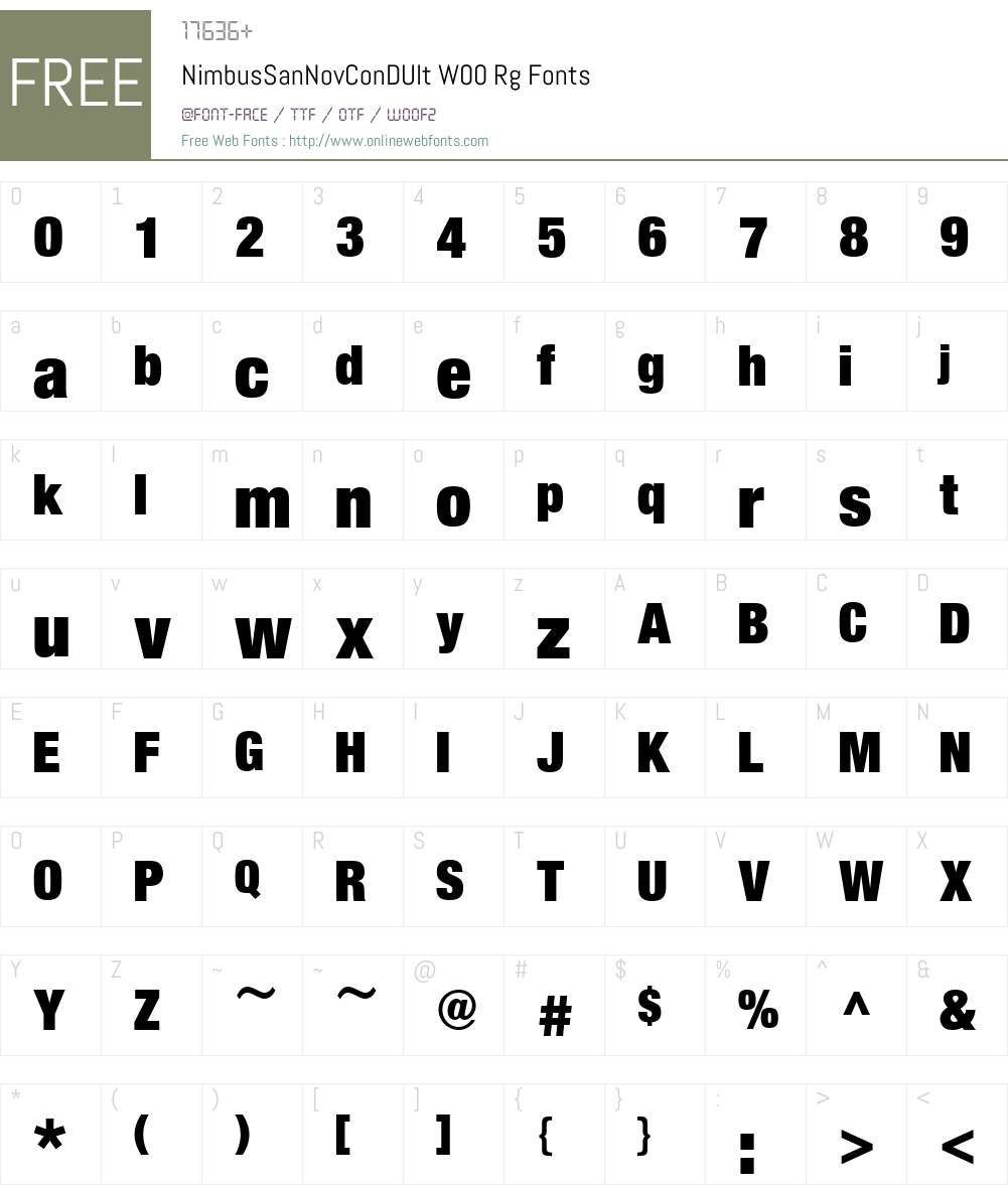 NimbusSanNovConDUltW00-Rg Font Screenshots