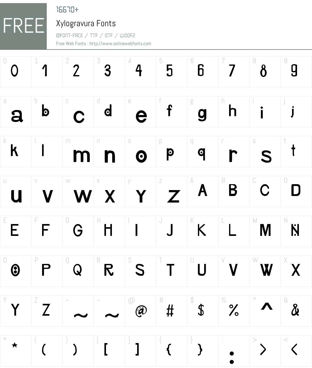 Xylogravura Font Screenshots