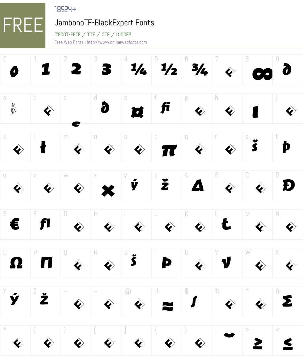 JambonoTF-BlackExpert Font Screenshots