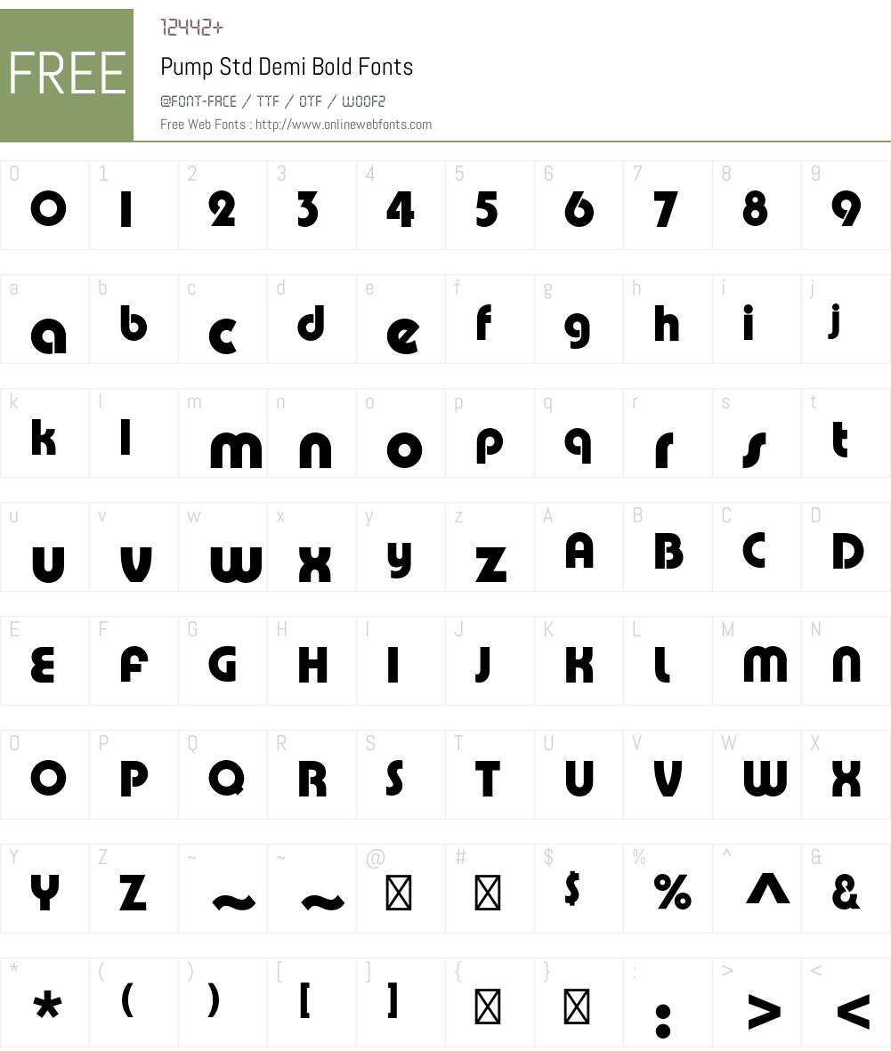 Pump Std Font Screenshots