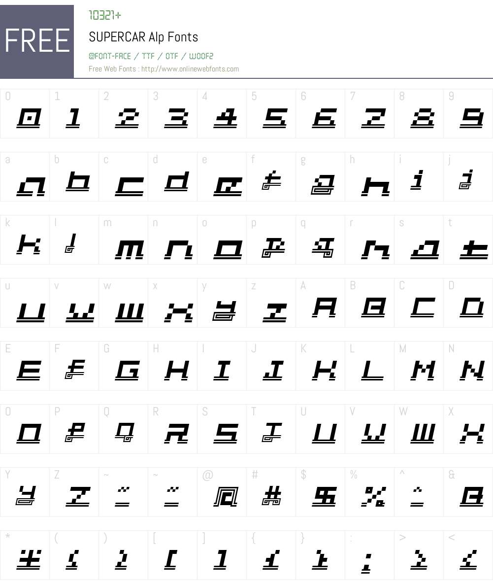 SUPERCAR Font Screenshots