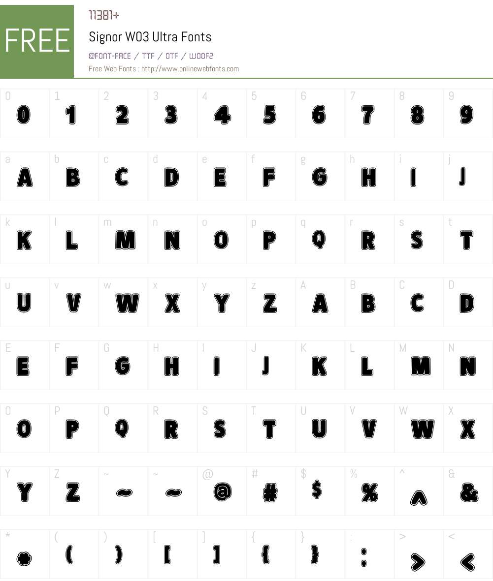 Signor Font Screenshots