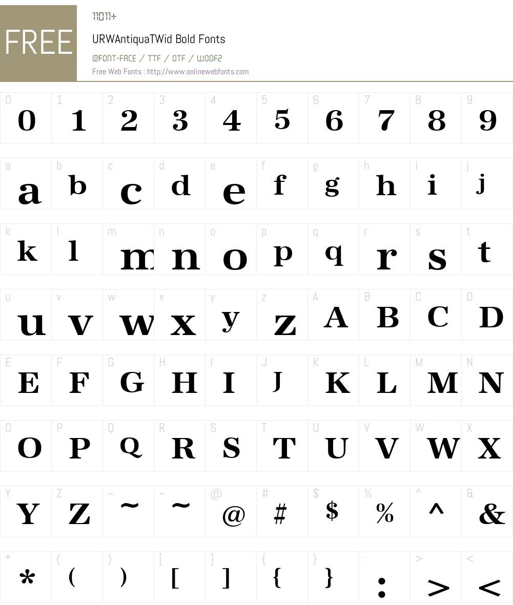 URWAntiquaTWid Font Screenshots