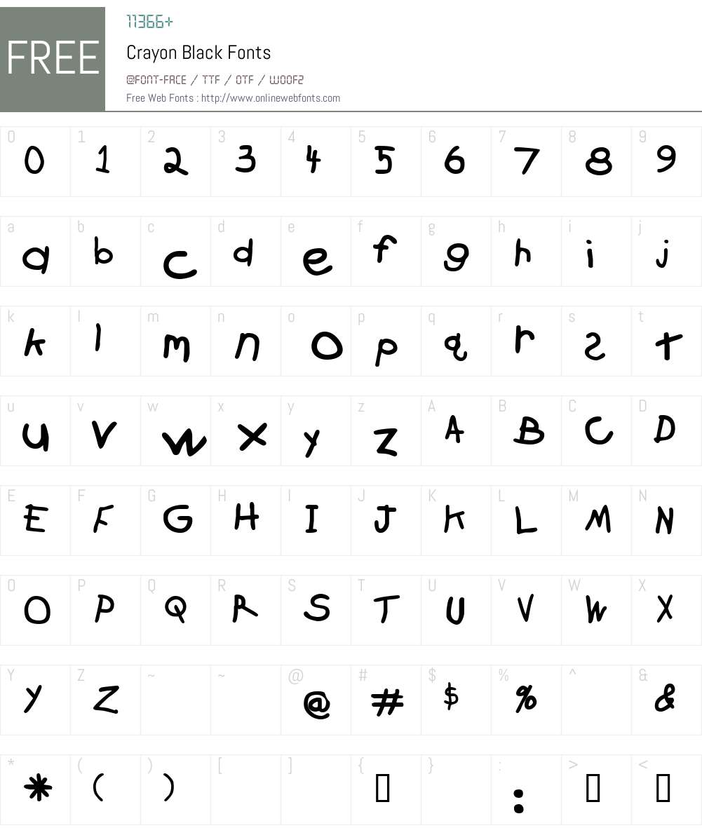 Crayon Font Screenshots