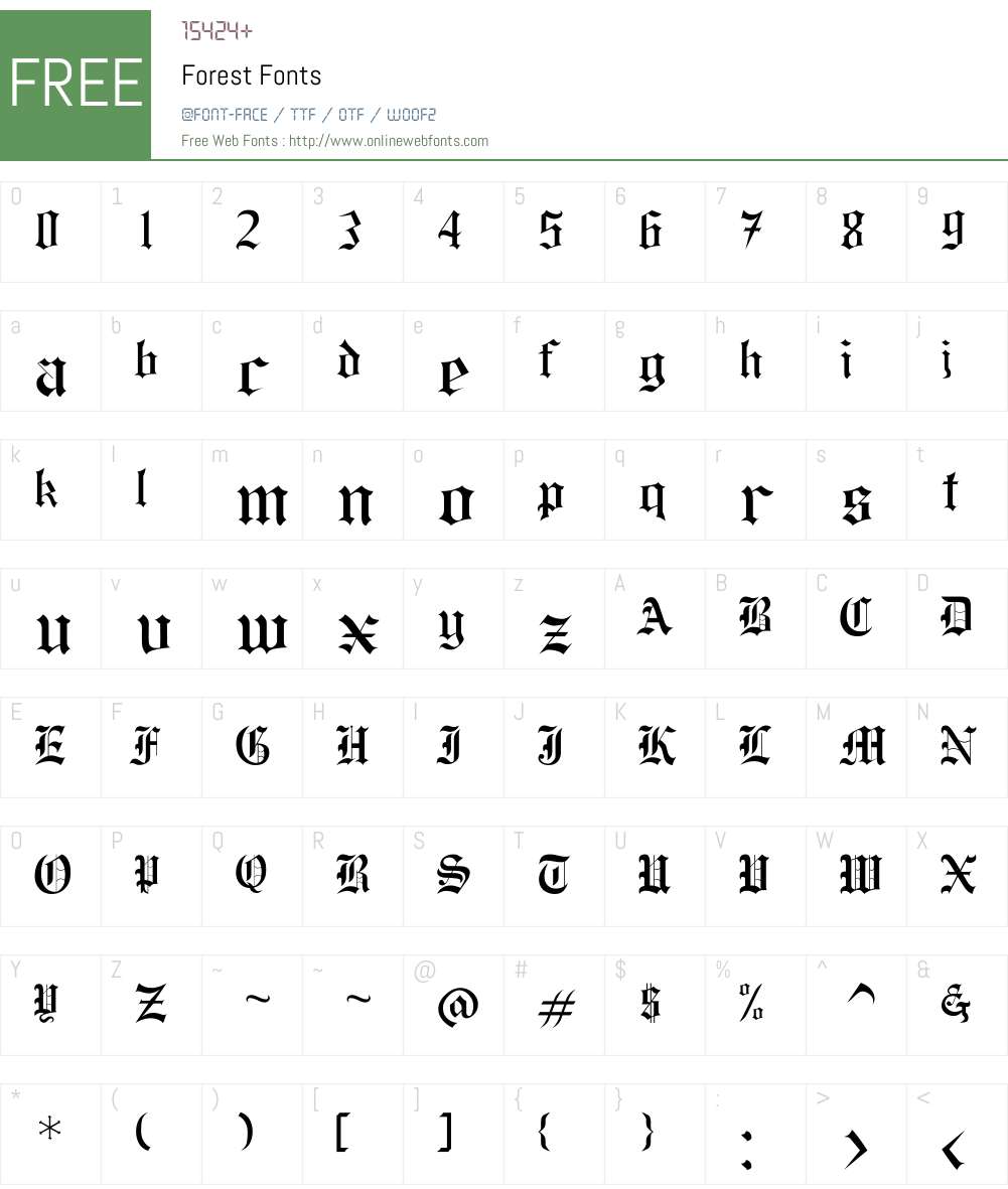 Forest Font Screenshots