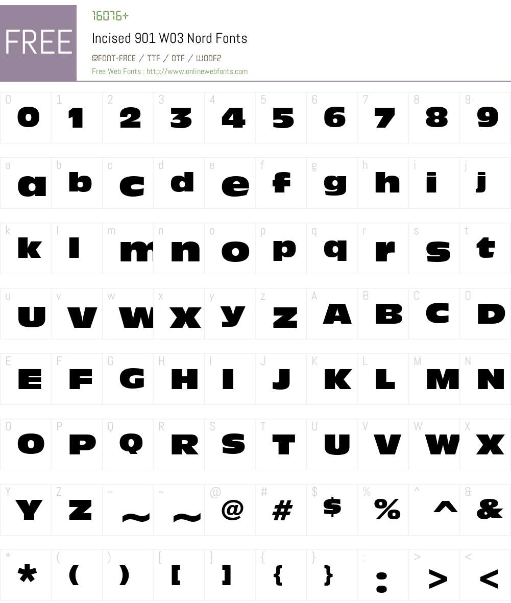 Incised 901 Font Screenshots