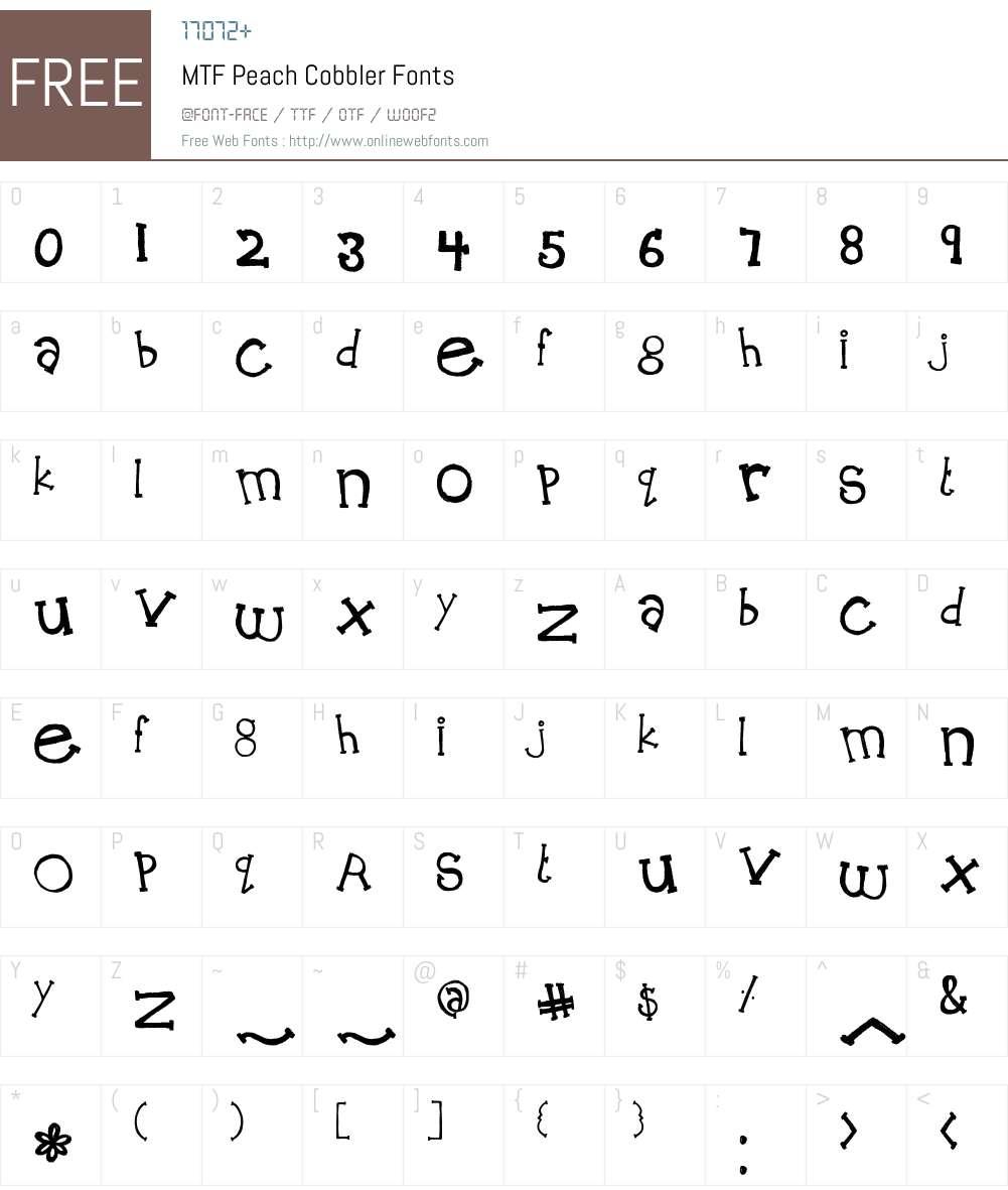 MTF Peach Cobbler Font Screenshots