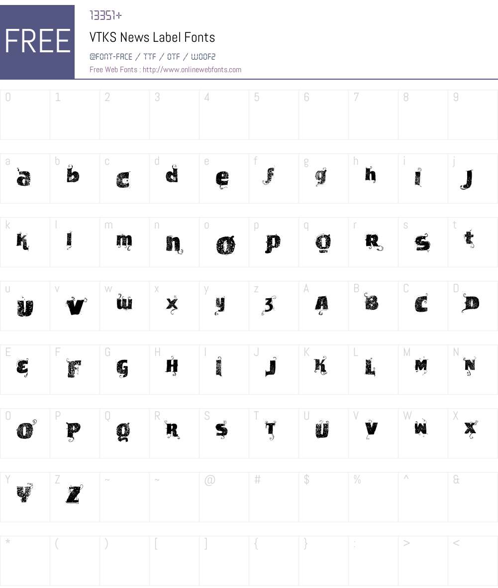 VTKS News Label Font Screenshots