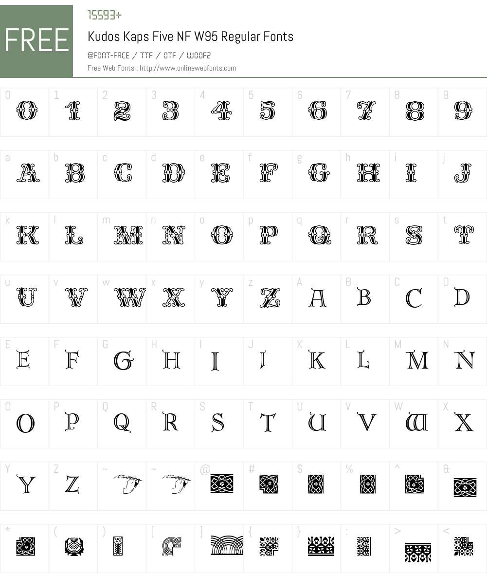 KudosKapsFiveNFW95-Regular Font Screenshots