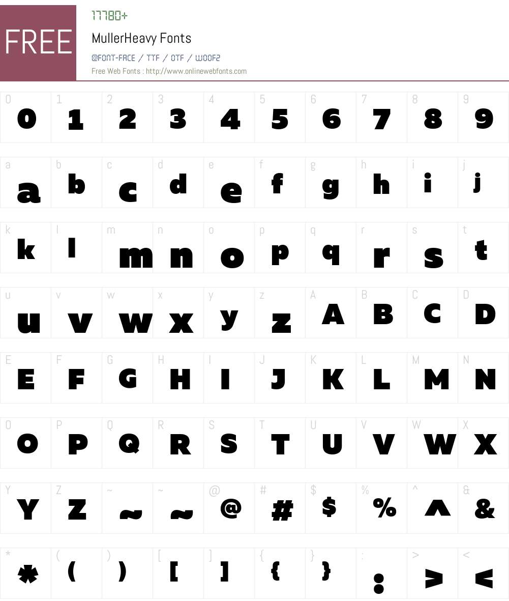MullerHeavy Font Screenshots
