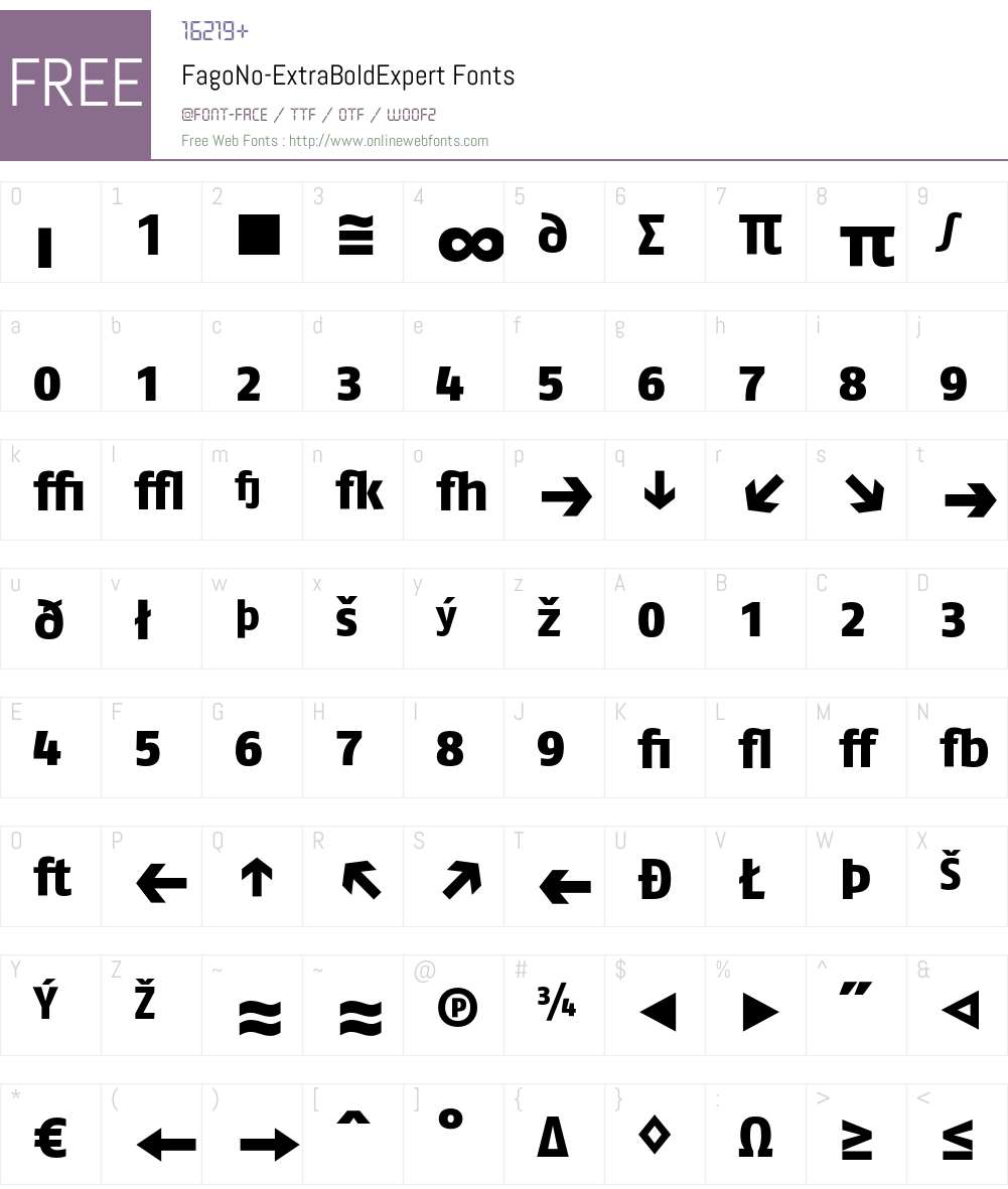 FagoNo Font Screenshots