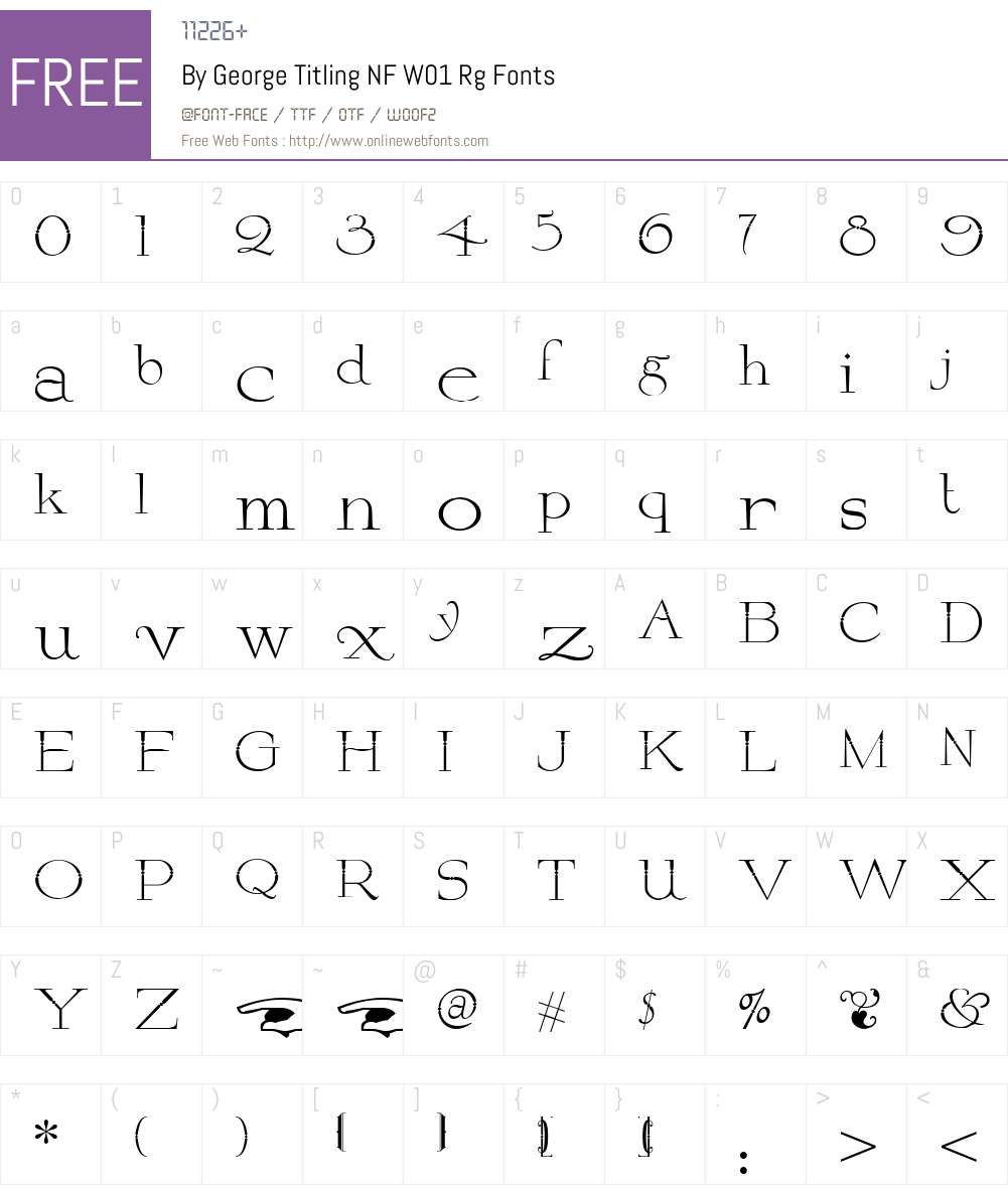 ByGeorgeTitlingNFW01-Rg Font Screenshots