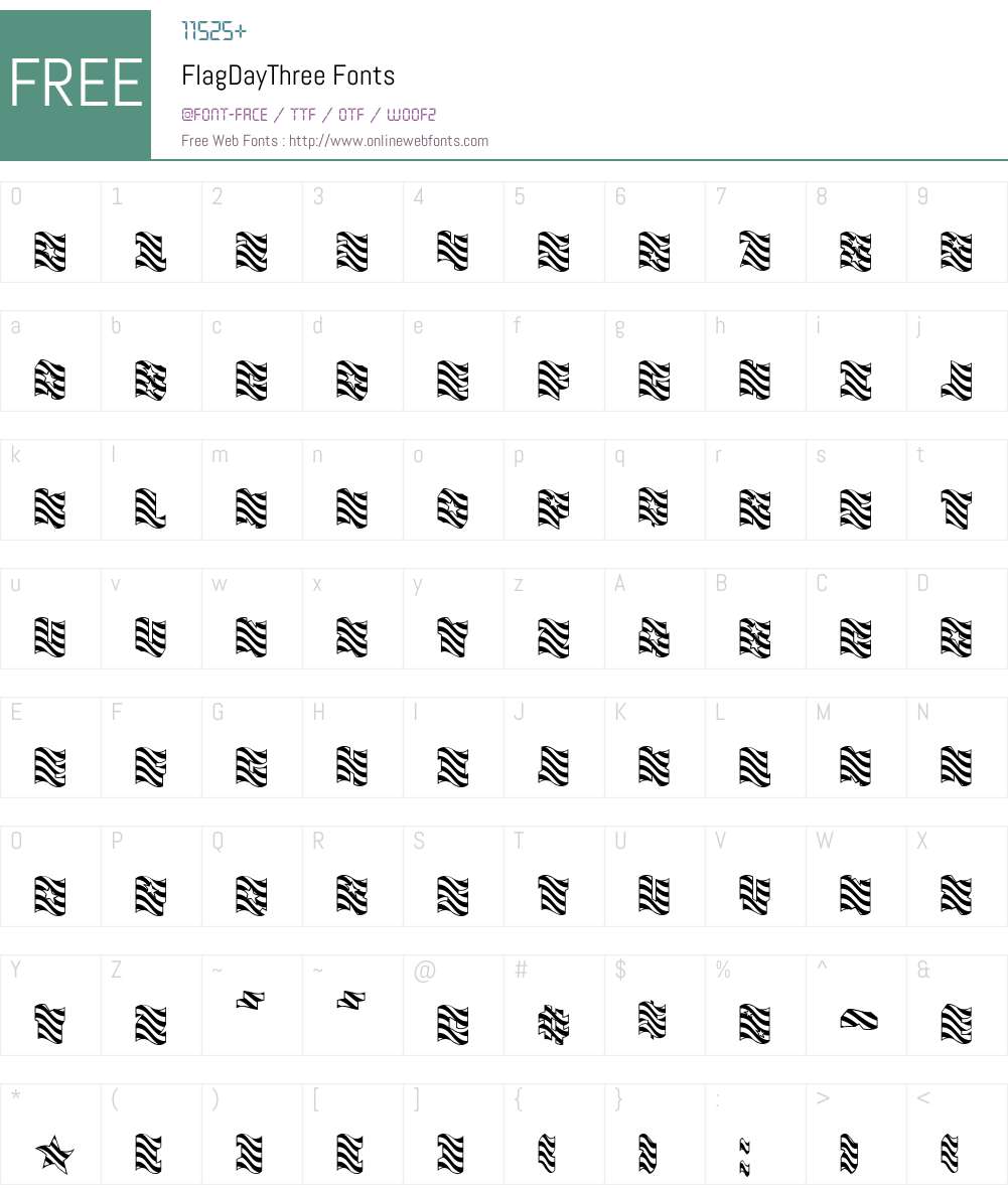 FlagDayThree Font Screenshots
