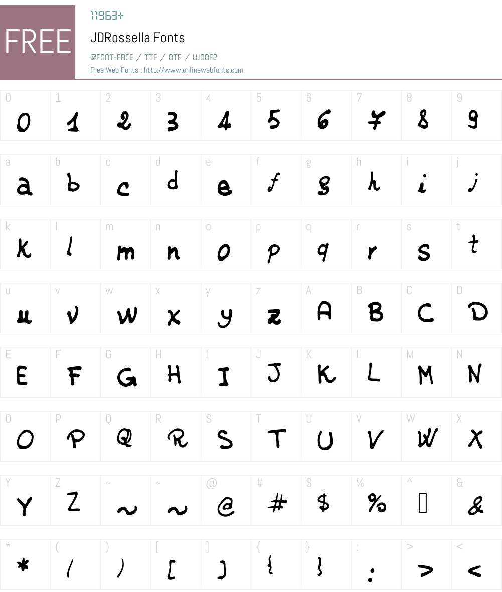 JDRossella Font Screenshots