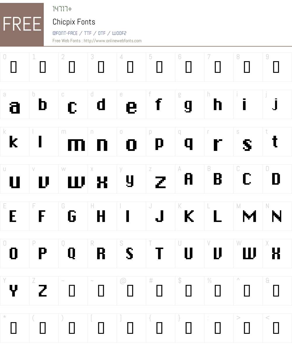 Chicpix Font Screenshots