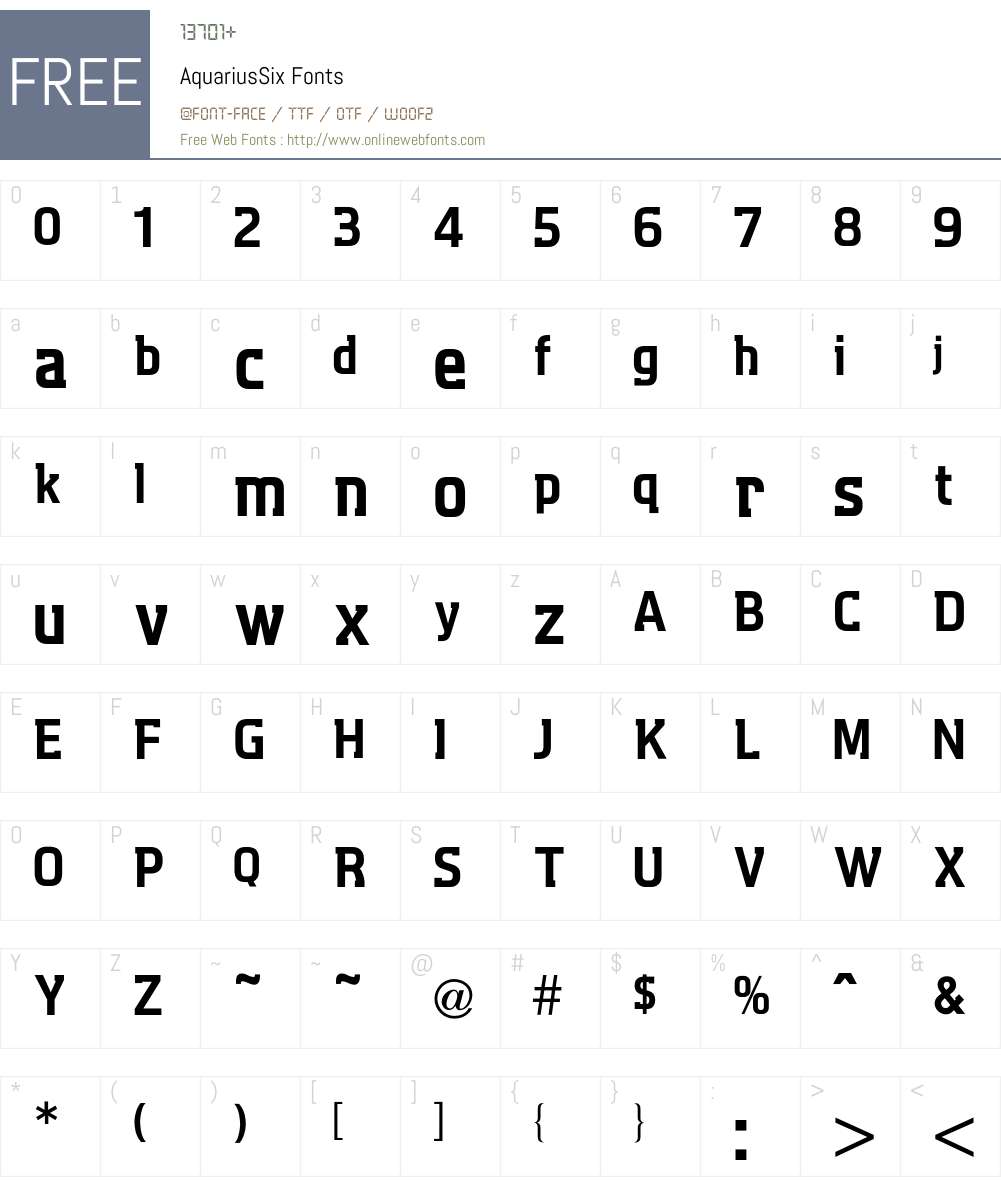 Aquarius Font Screenshots