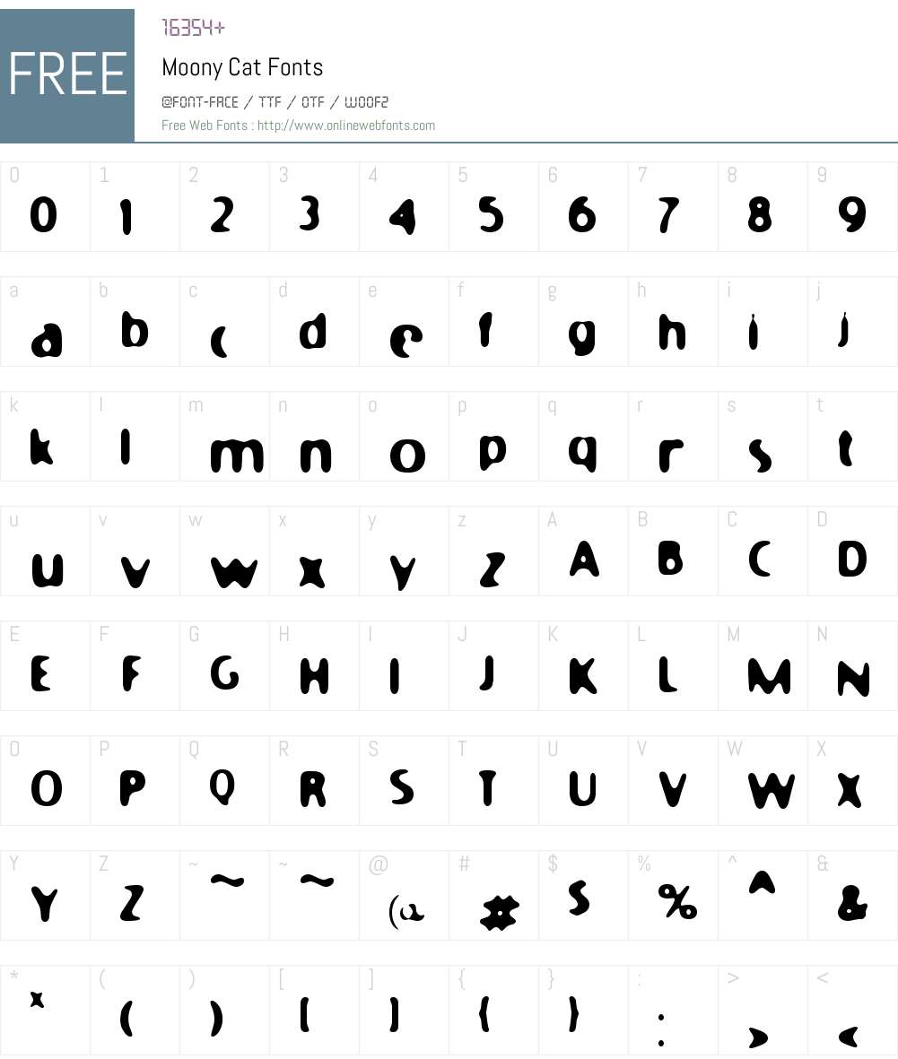 Moony Cat Font Screenshots