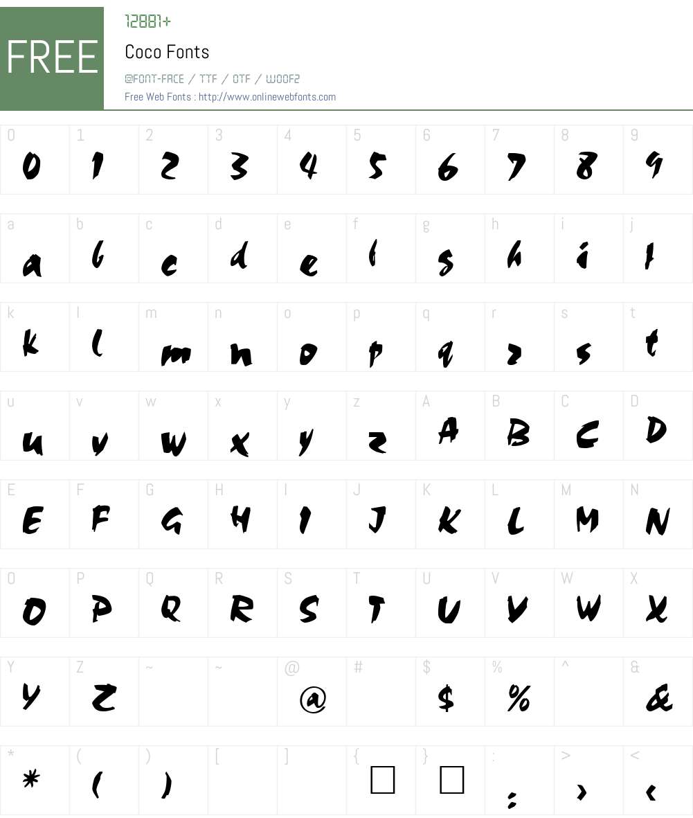 Coco Font Screenshots