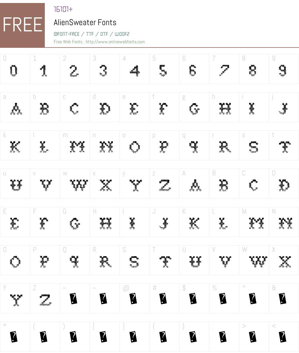 AlienSweater Font Screenshots