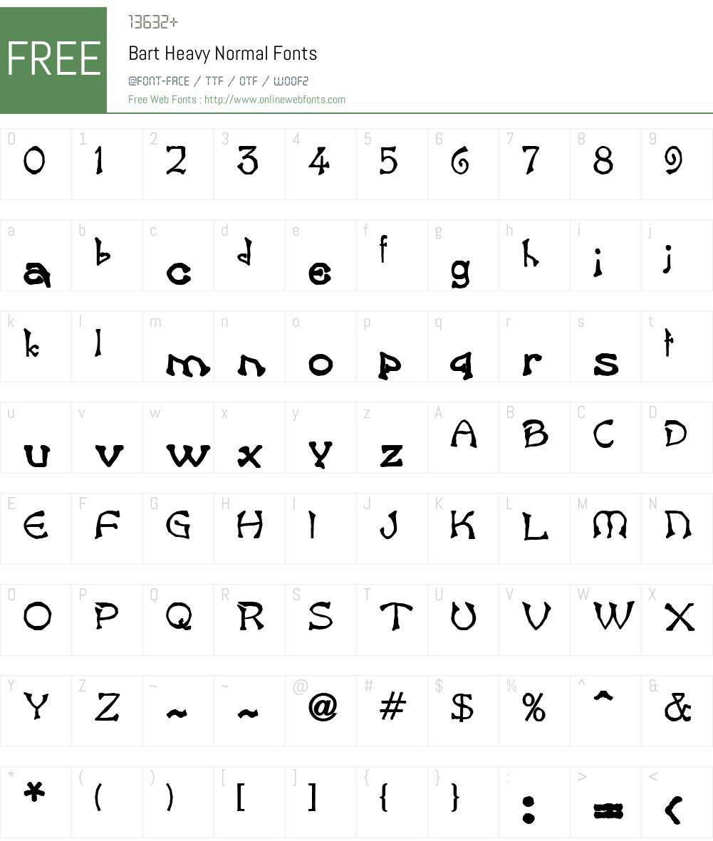 Bart Heavy Font Screenshots