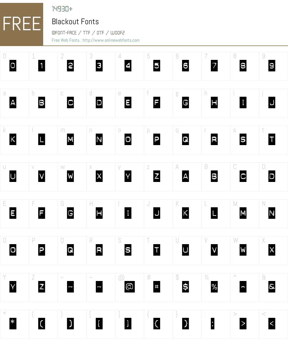 Blackout Font Screenshots